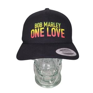 Bob Marley One Love Black Authentic Men's SnapBack Hat Cap By Yupoong One Size